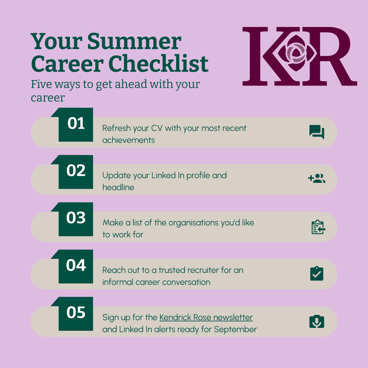 Career Summer Checklist